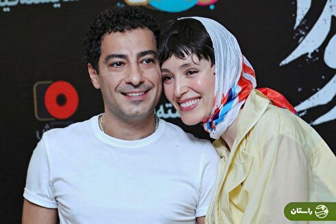 تصاویر عاشقانه نوید محمدزاده و فرشته حسینی در اکران مردمی فیلم «بی سر و صدا»