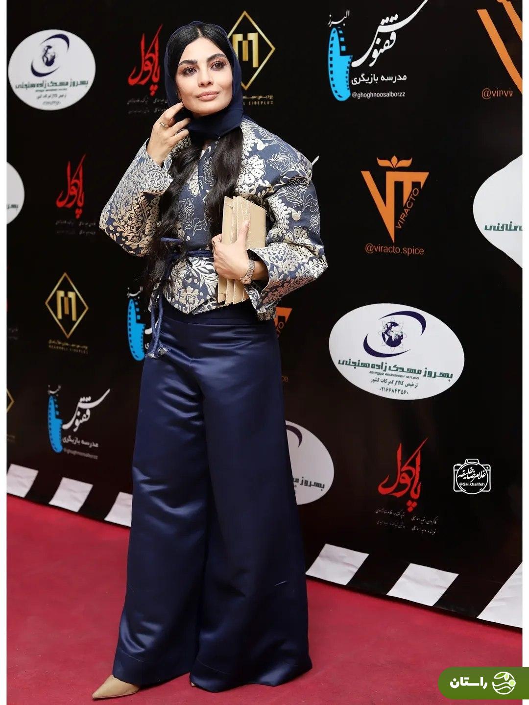 تصاویر | استایل خاص و متفاوت صحرا اسداللهی در اکران فیلم پاکول