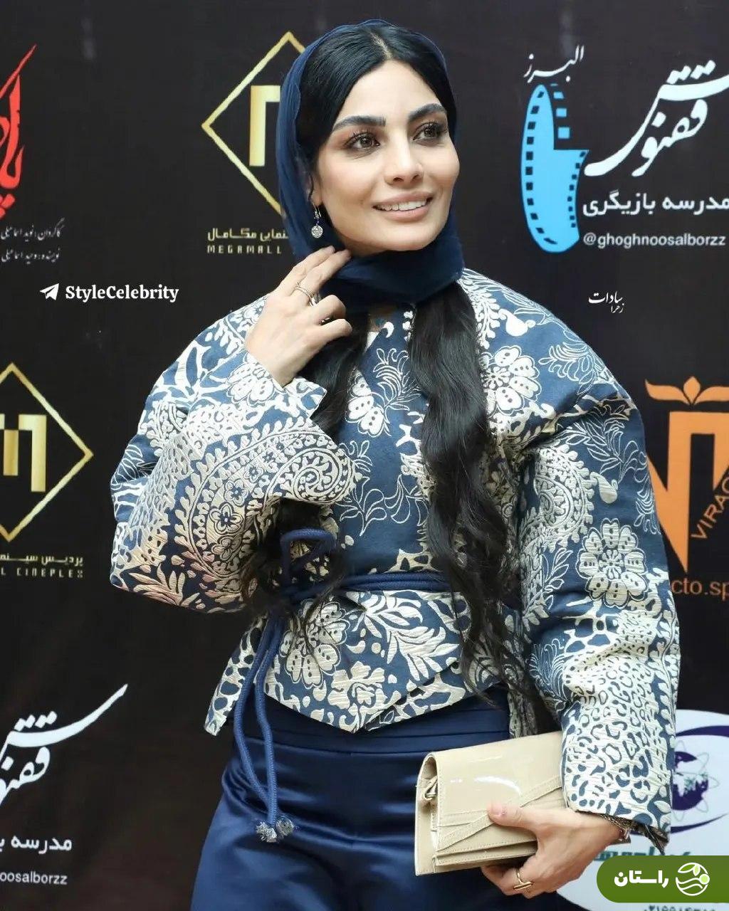 تصاویر | استایل خاص و متفاوت صحرا اسداللهی در اکران فیلم پاکول