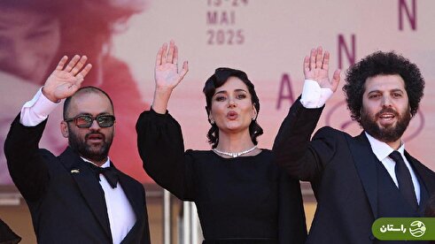 تصاویر | استایل پریناز ایزدیار و پیمان معادی در فرش قرمز «زن و بچه» در جشنواره کن ۲۰۲۵