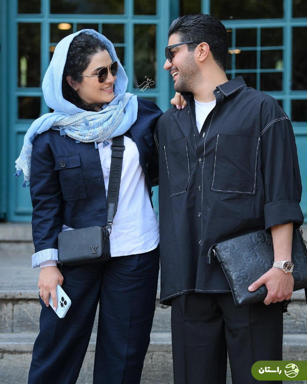 تصاویر | استایل جذاب سینا مهراد و خواهرش صبا سهیلی در یک نمایشگاه