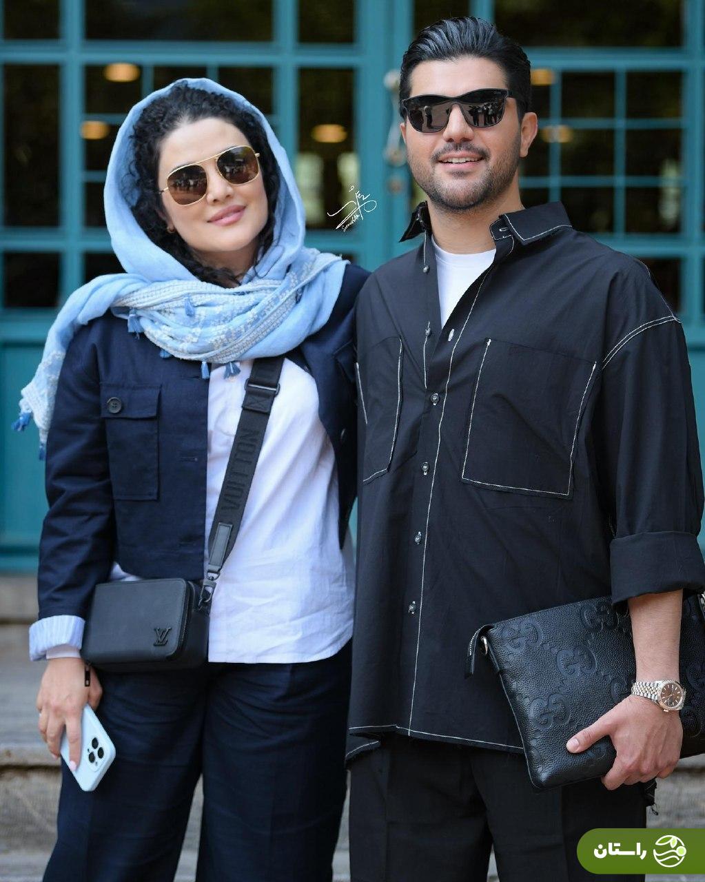 تصاویر | استایل جذاب سینا مهراد و خواهرش صبا سهیلی در یک نمایشگاه