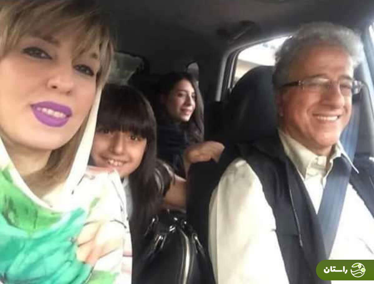 سلفی ماشینی علیرضا خمسه، همسر جوانش و فرزندشان