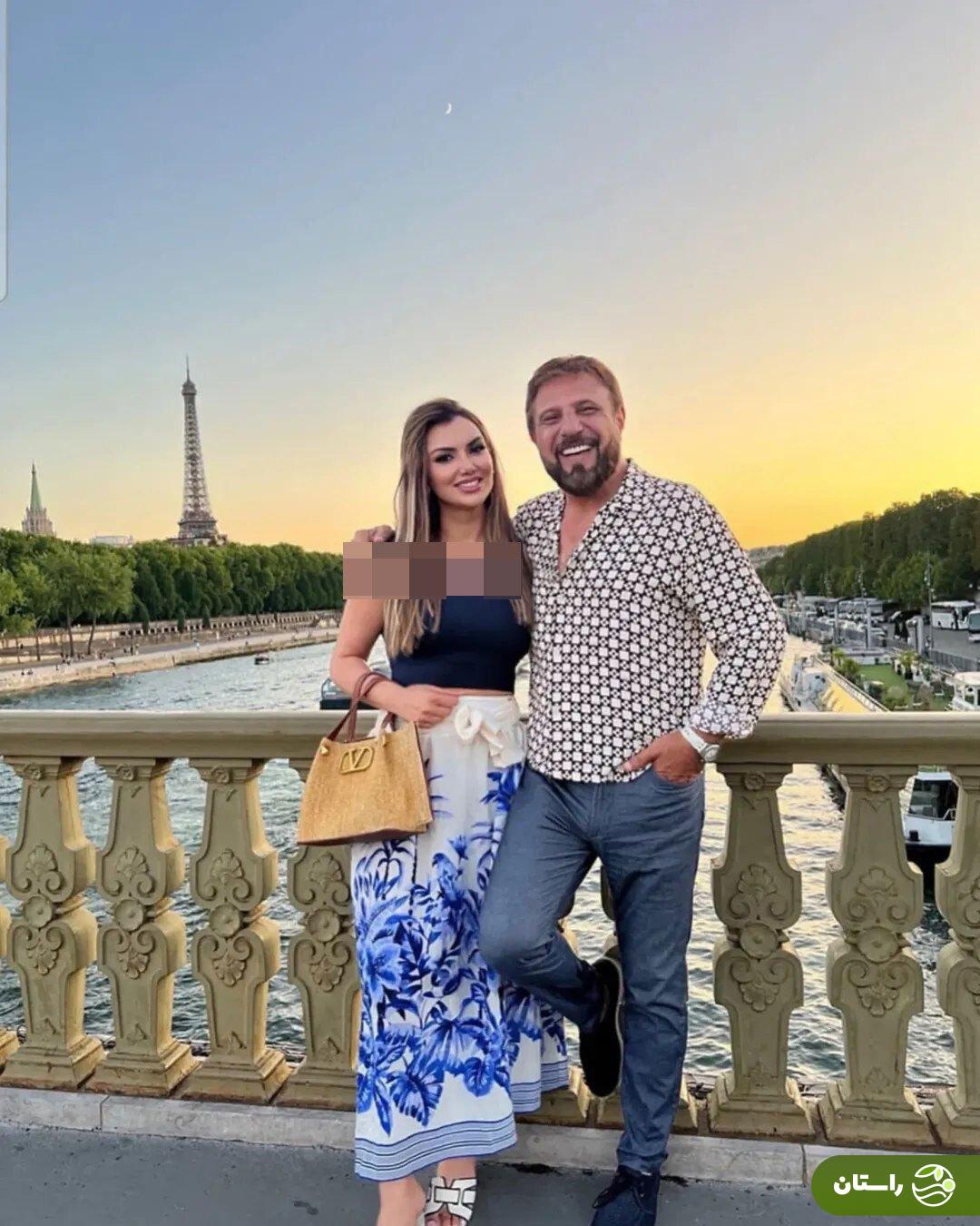 عکس جدید بيژن مرتضوی و همسر پنجمش نرگس در پاریس