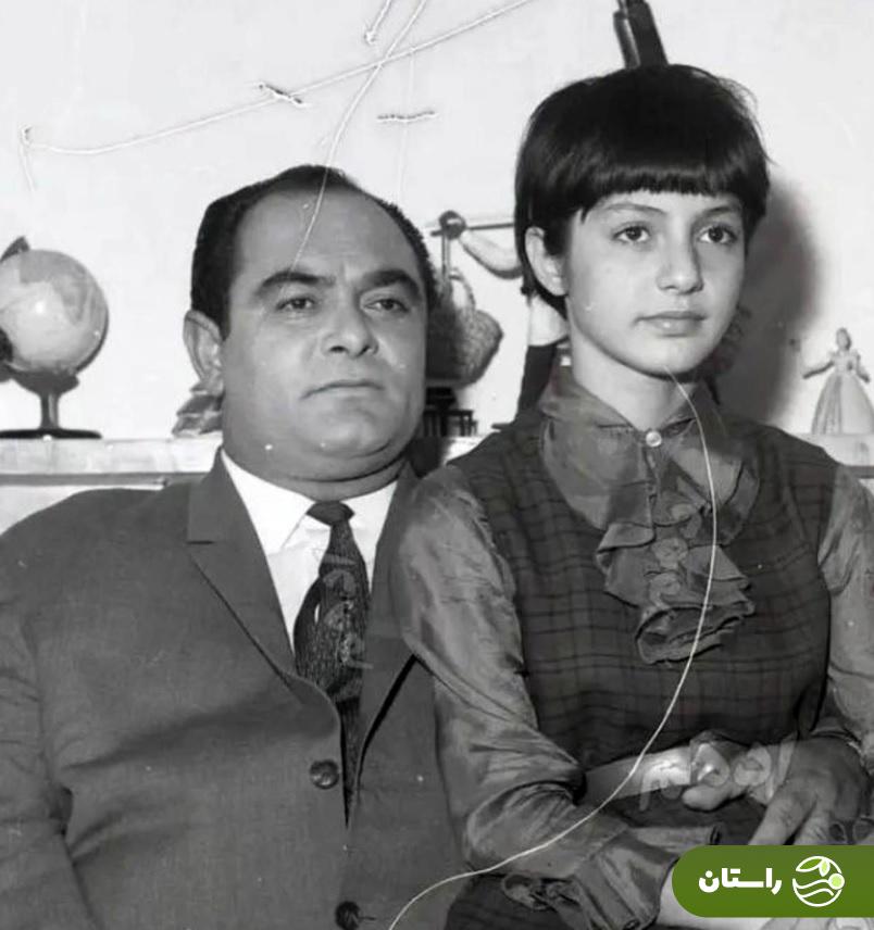 عکس | تونل زمان؛ فائقه آتشین (گوگوش) و پدرش صابر آتشین؛ ۶۰ سال پیش