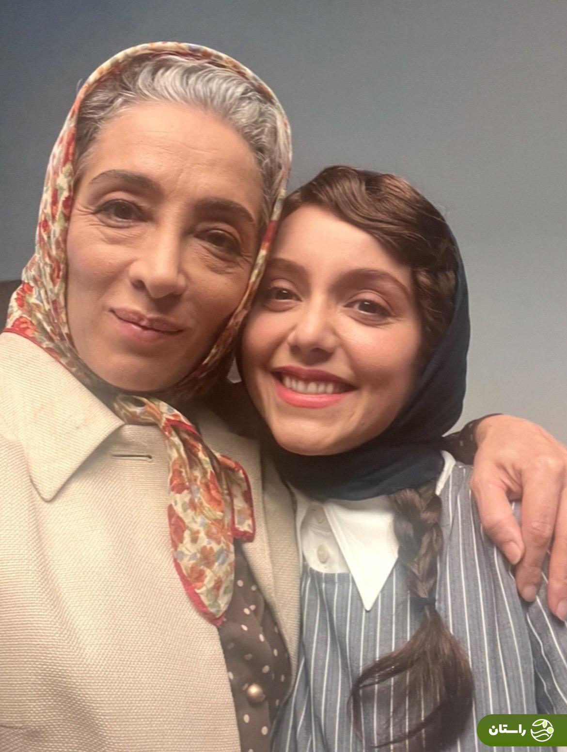 عکس | هما (پانته‌آ پناهی‌ها) و مریم (نازنین بیاتی) در پشت صحنه سریال تاسیان