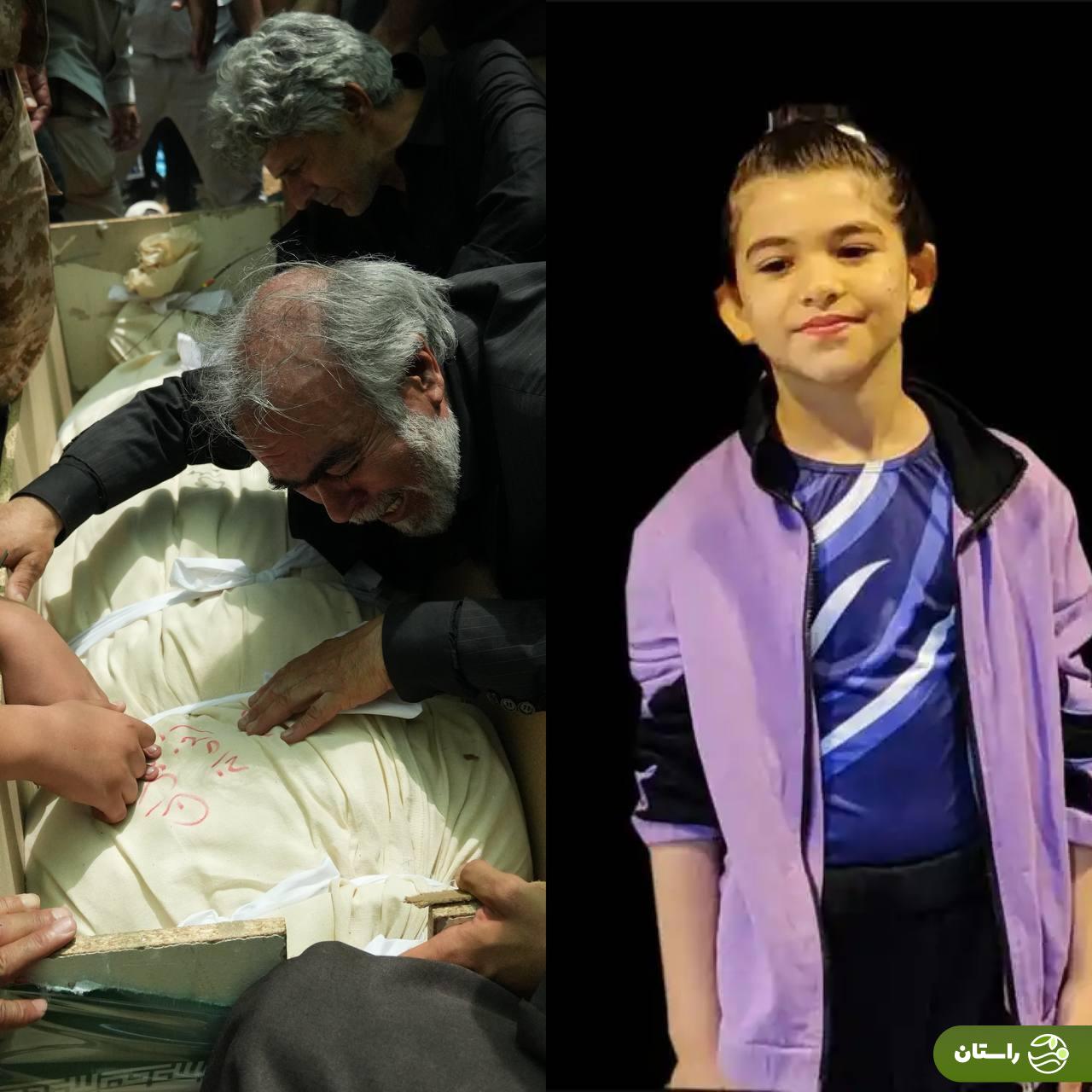 عکس | گریه‌های شدید پدربزرگ بر پیکر نوه ۸ ساله؛ تارا حاجی میری دختر توسط اسرائیل به شهادت رسید