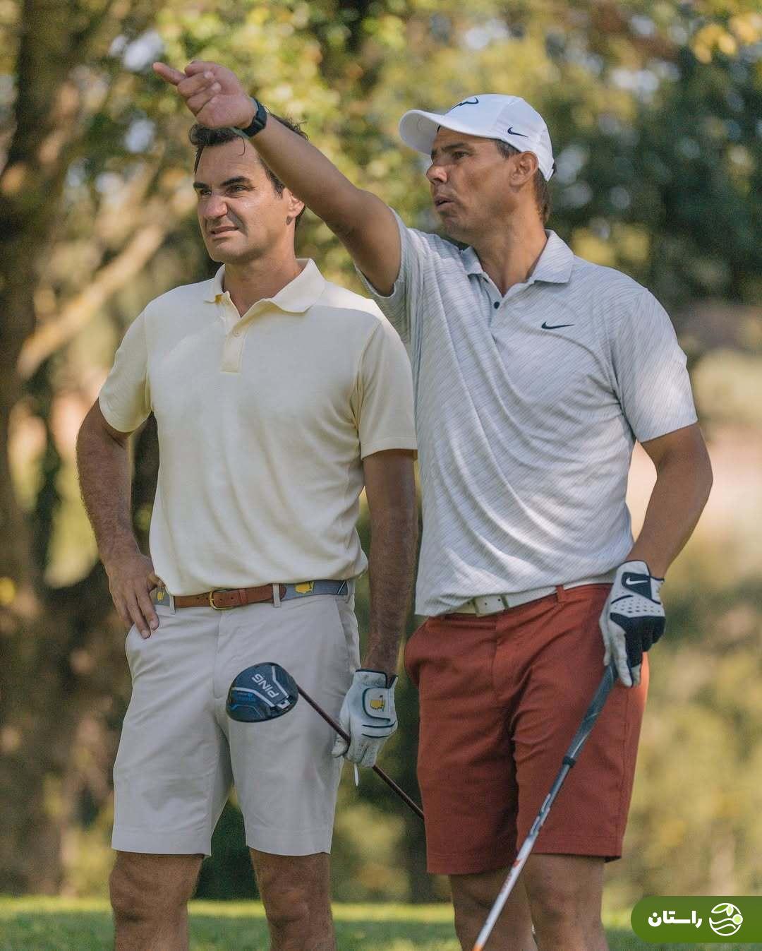 تصاویر | راجرر فدرر و رافائل نادال در حال تمرین گلف