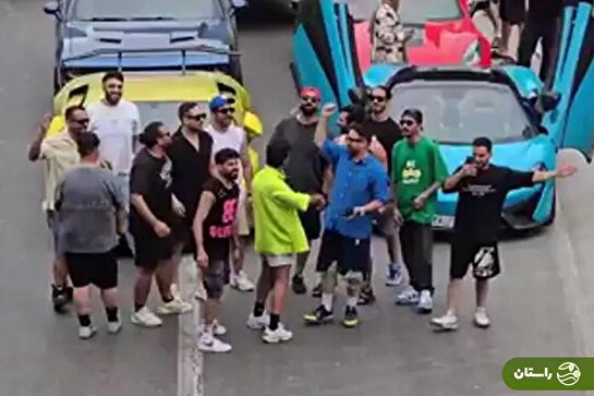 ویدئو | یک مشت جوان سرخوش با ماشین‌های لوکس برای ضبط کلیپ، خیابان را بستند