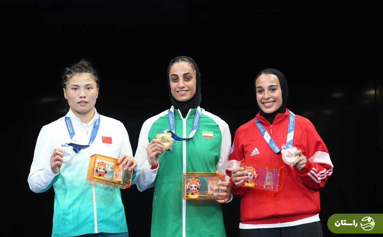 تصویر روز‌‌ | سلام نظامی یاسمن باقرزاده، دختر طلایی ووشو ایران