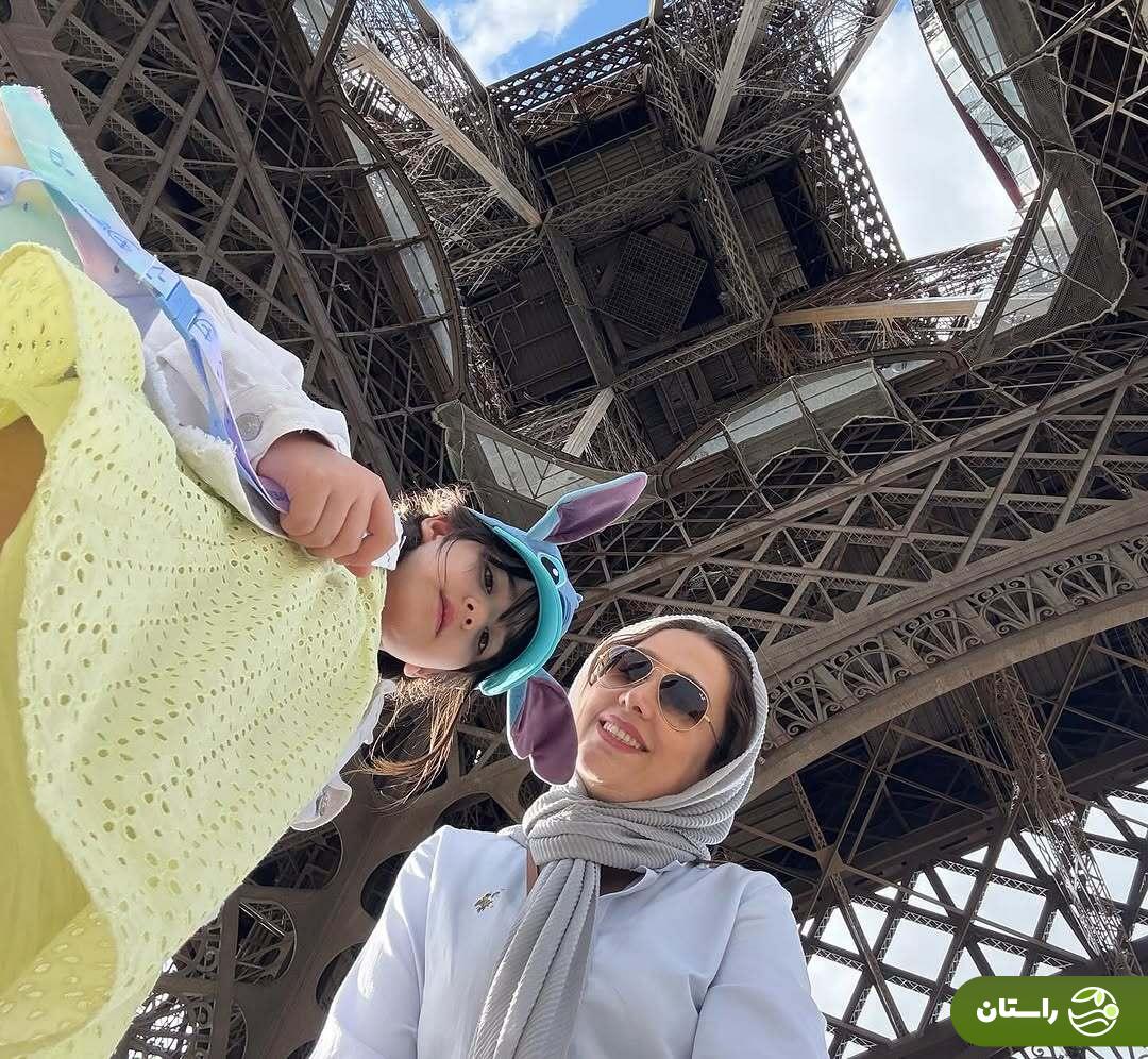 (تصاویر) سارا روستاپور، مجری تلویزیون، همراه با دخترش در پاریس