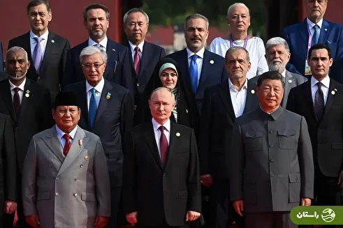 (تصاویر) رژه بزرگ چین؛ حضور پزشکیان و دخترش در عکس یادگاری سران شرکت کننده در مراسم