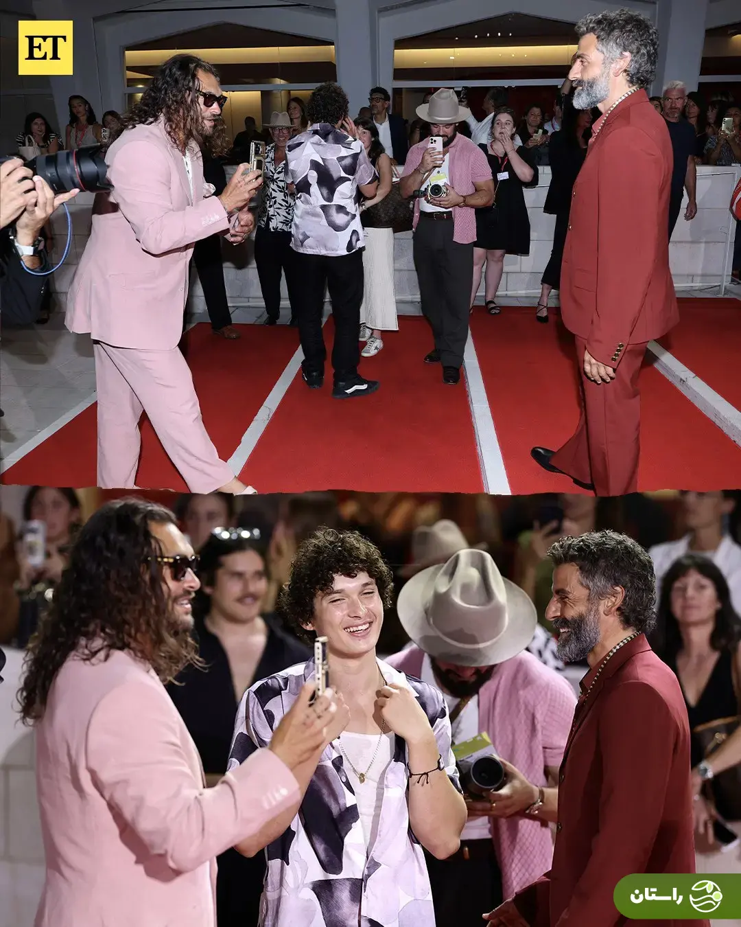 (تصاویر) شیطنتهای جیسون موموا با دمپای صورتی روی فرش قرمز ونیز (تصاویر) شیطنتهای جیسون موموا با دمپای صورتی روی فرش قرمز ونیز