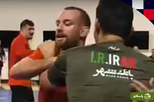 (ویدئو) سرشاخ پژمان درستکار با دیوید تیلور در حاشیه مسابقات قهرمانی جهان ۲۰۲۵ در زاگرب