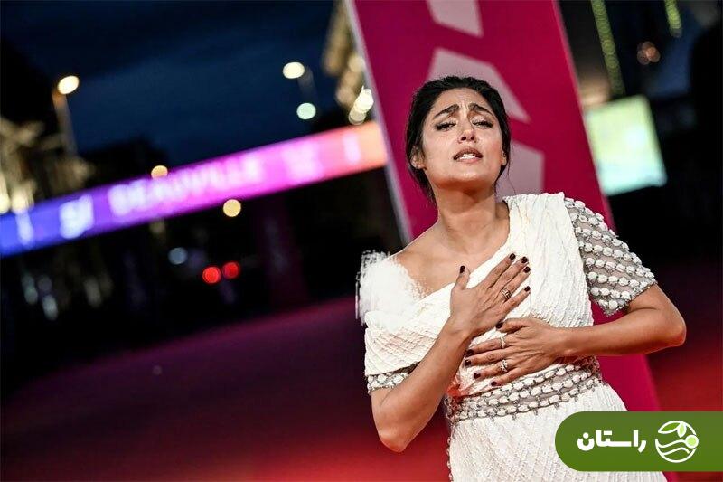 (عکس) گلشیفته فراهانی در اختتامیه جشنواره فیلم دوویل با لباس سفید متفاوت