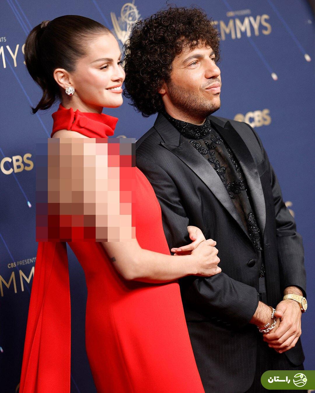 (تصاویر) سلنا گومز و بنی بلانکو روی فرش قرمز جشنواره امی ۲۰۲۵