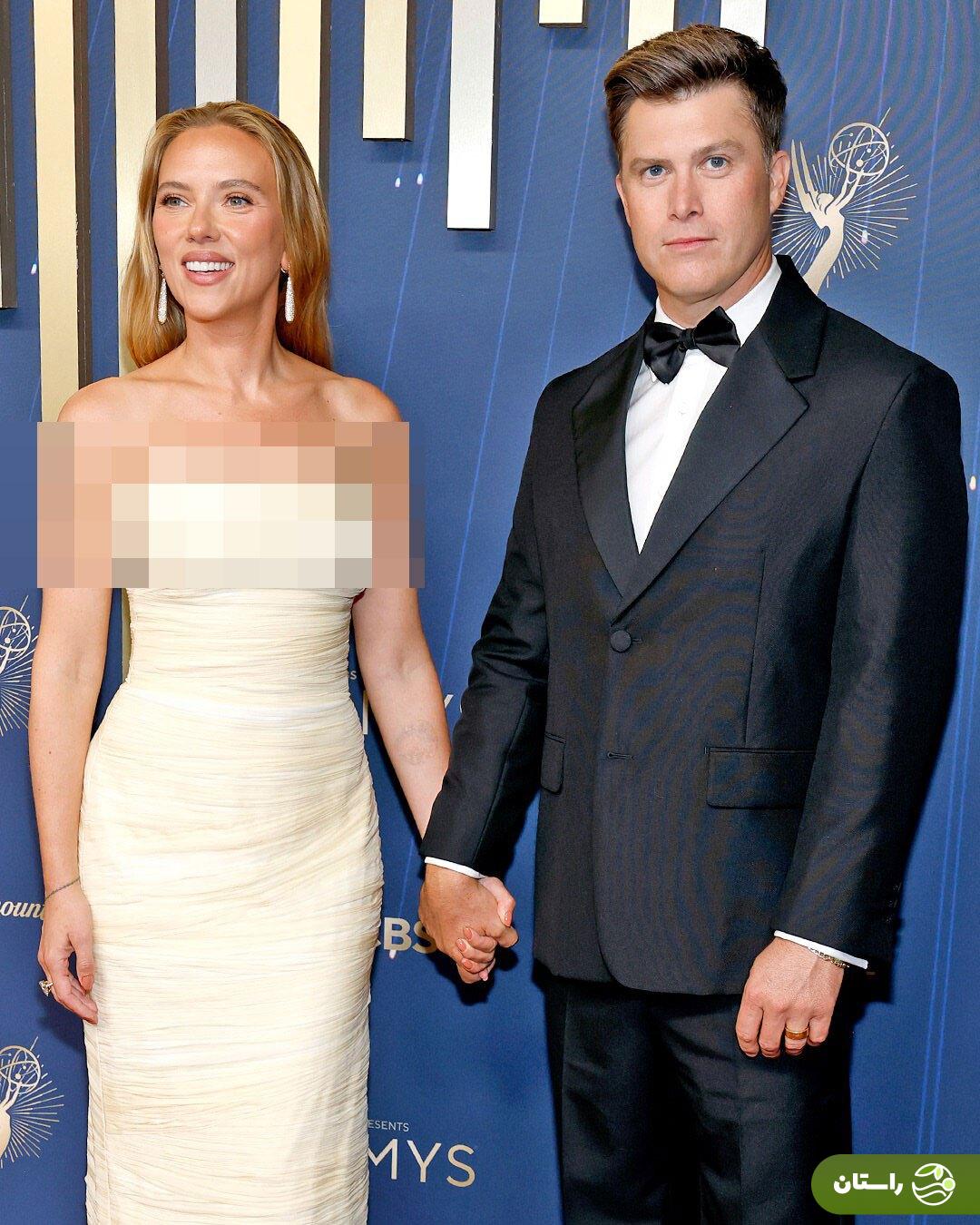 (تصاویر) ظاهر شیک اسکارلت جوهانسون و همسرش کارلین جاست روی فرش قرمز جشنواره امی ۲۰۲۵