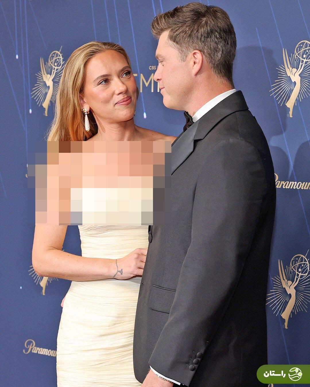 (تصاویر) ظاهر شیک اسکارلت جوهانسون و همسرش کارلین جاست روی فرش قرمز جشنواره امی ۲۰۲۵