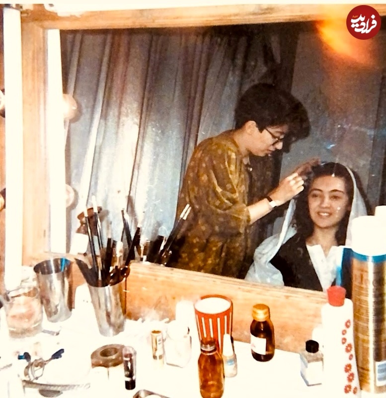 عکس| سفر به تاریخ؛ «نیکی کریمی» در ۲۱ سالگی در اتاق گریم چهارمین فیلمش؛ دهۀ ۷۰