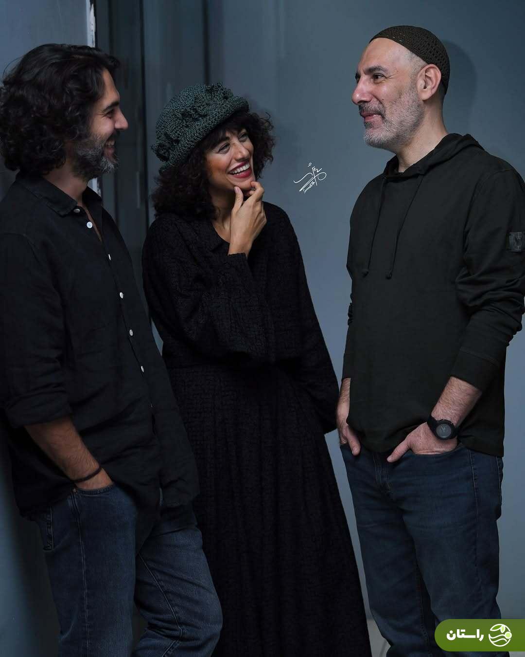 (تصاویر) بهنام تشکر، پاشا رستمی و نازنین کیوانی در پشت صحنه نمایش بار هستی