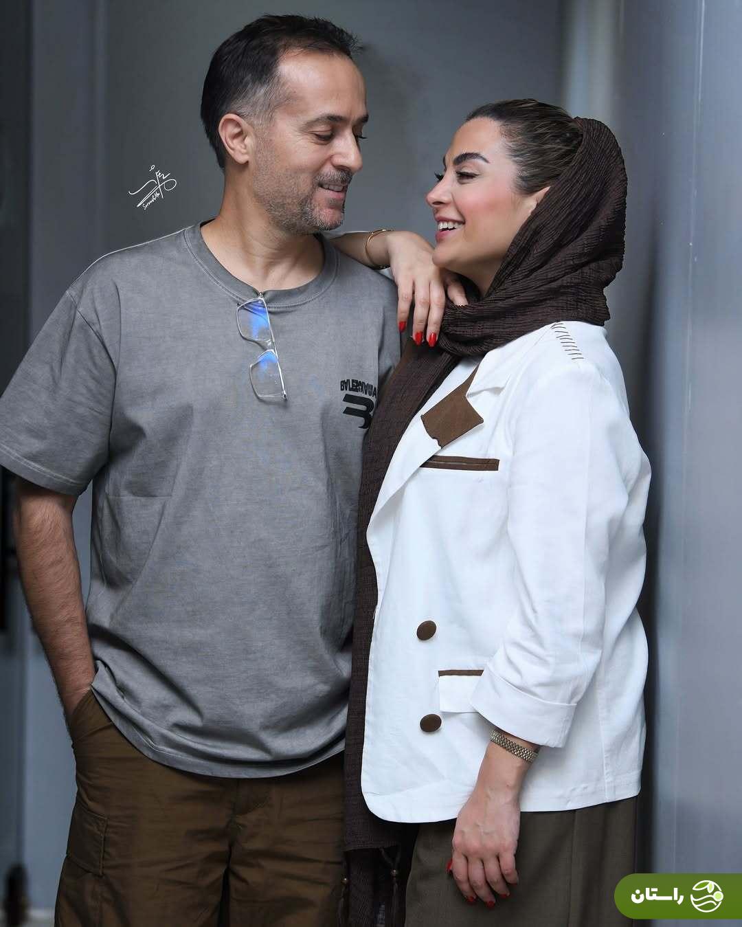 (عکس) قاب عاشقانه احمد مهرانفر، ارسطو سریال پایتخت و همسرش مونا فائزپور