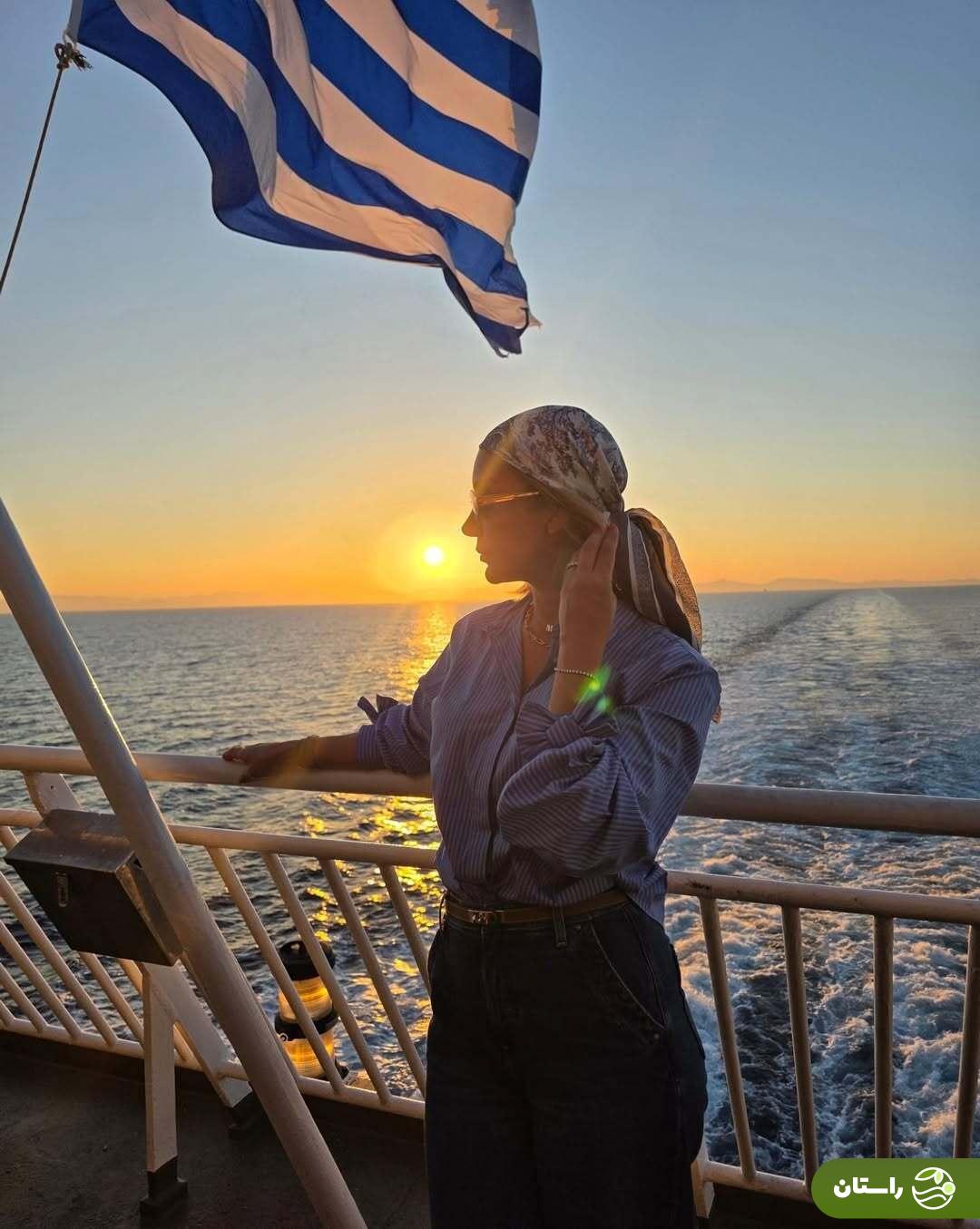 (تصاویر) سفر لاکچری بهرام رادان، همسر و فرزندش به یونان