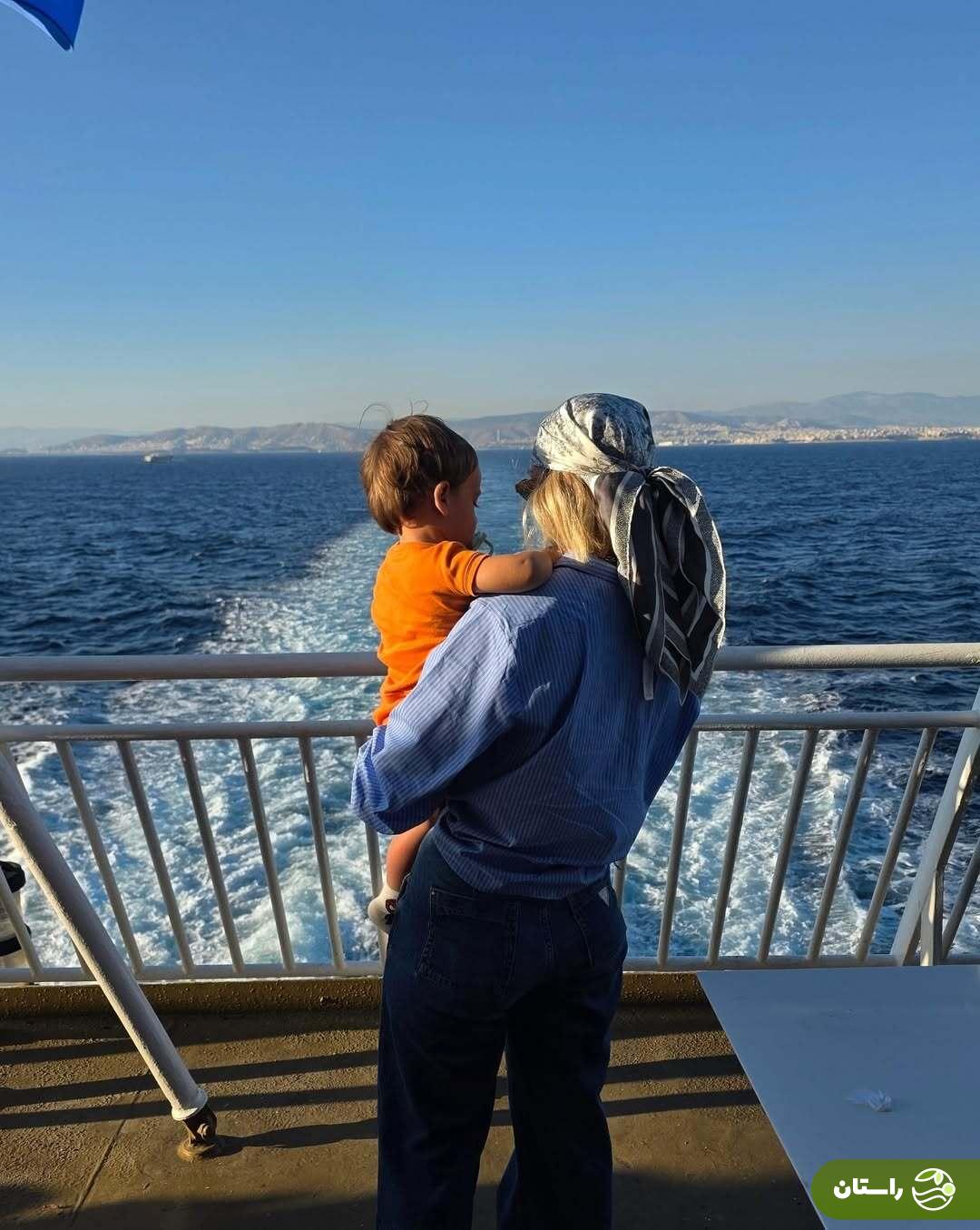 (تصاویر) سفر لاکچری بهرام رادان، همسر و فرزندش به یونان