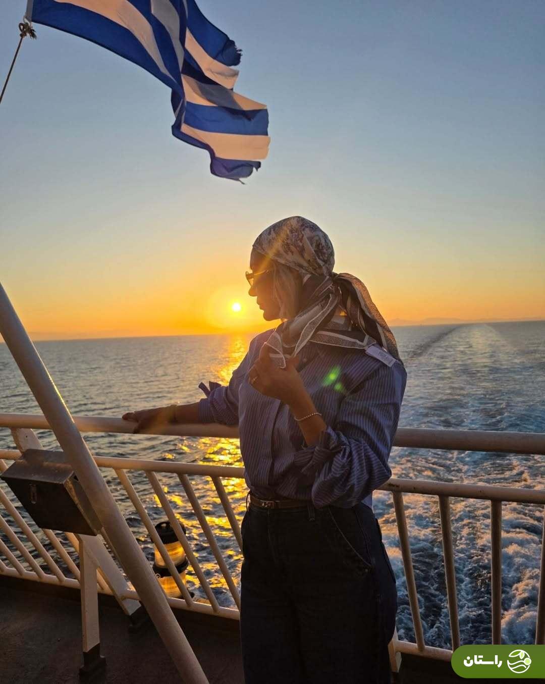 (تصاویر) سفر لاکچری بهرام رادان، همسر و فرزندش به یونان