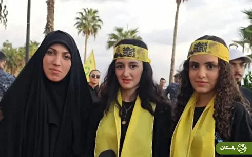 عکس یادگاری آمنه سادات ذبیح‌پور با پسر سید حسن نصرالله