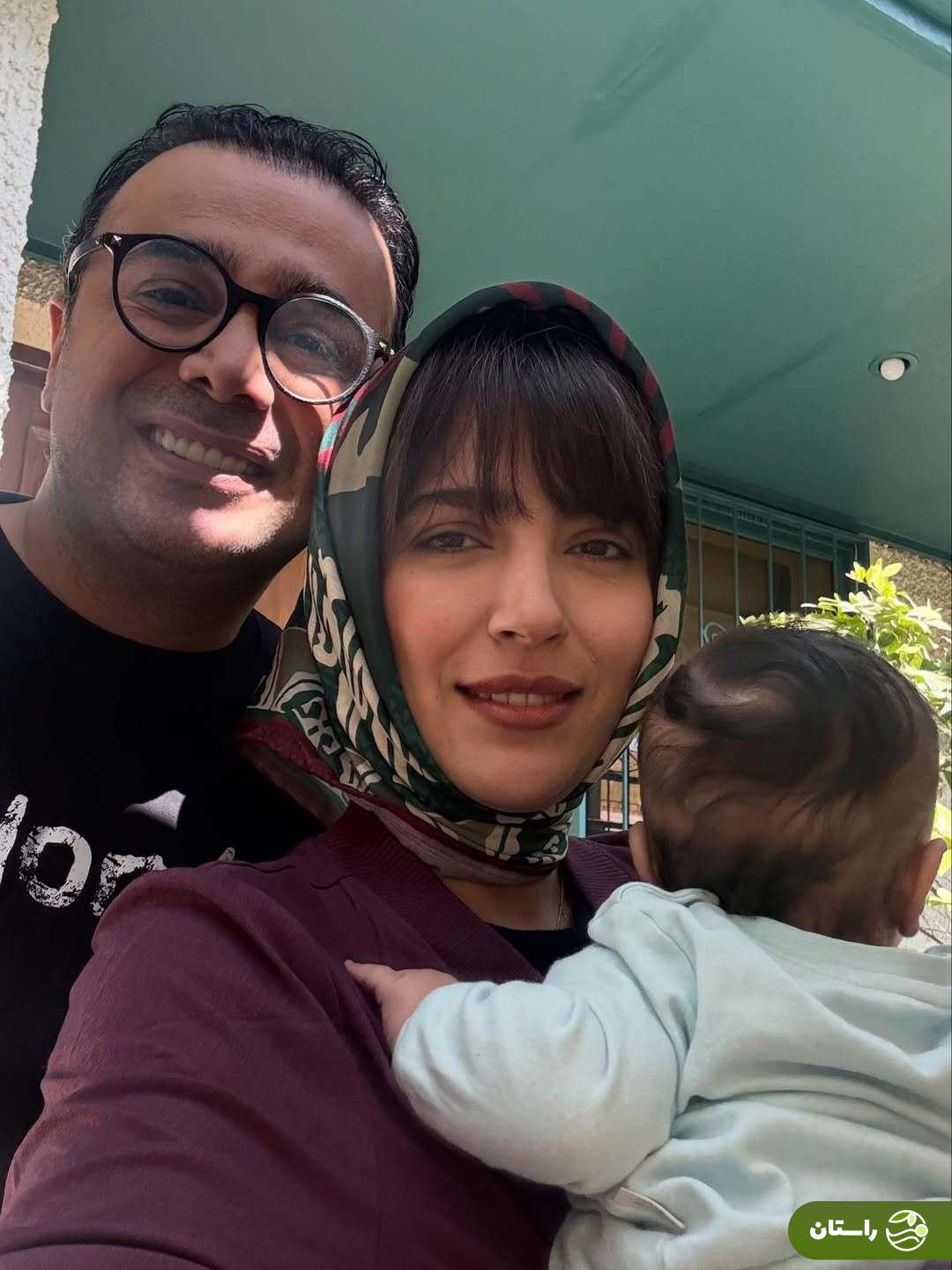 جدیدترین تصاویر مونا کرمی و سپند امیرسلیمانی در کنار فرزندشان حامی