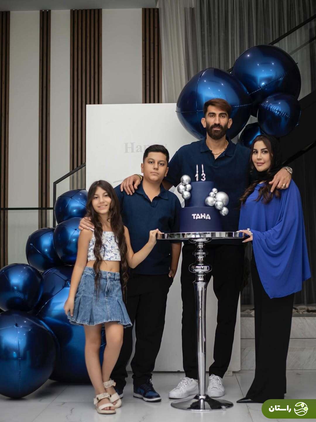 (تصاویر) جشن تولد پسر علیرضا بیرانوند با کیک ۲ طبقه و تم آبی؛ پست احساسی اکرم بیرانوند برای طاها