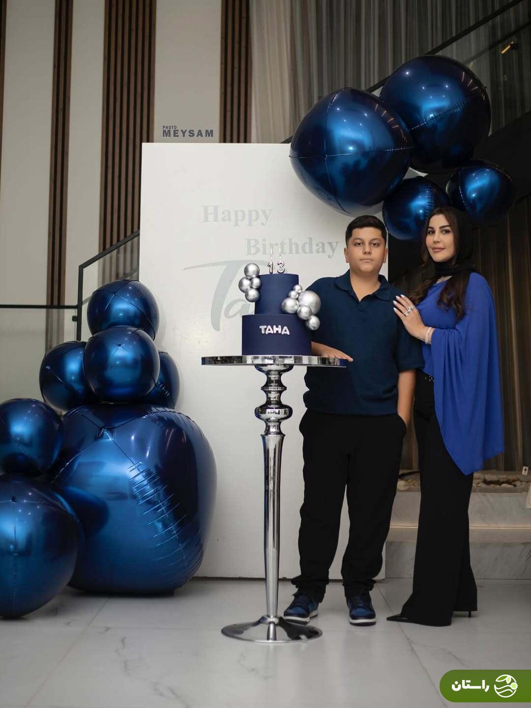 (تصاویر) جشن تولد پسر علیرضا بیرانوند با کیک ۲ طبقه و تم آبی؛ پست احساسی اکرم بیرانوند برای طاها