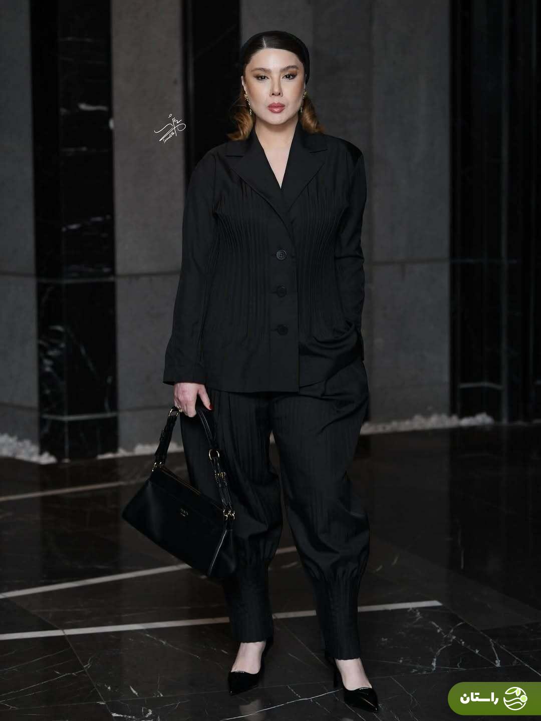 (تصاویر) استایل متفاوت و خاص نازنین کریمی در اکران خصوصی لاک‌پشت