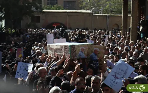 (ویدئو) اشک‌های خانم بازیگر سریال یوسف پیامبر در مراسم خاکسپاری محمد کاسبی