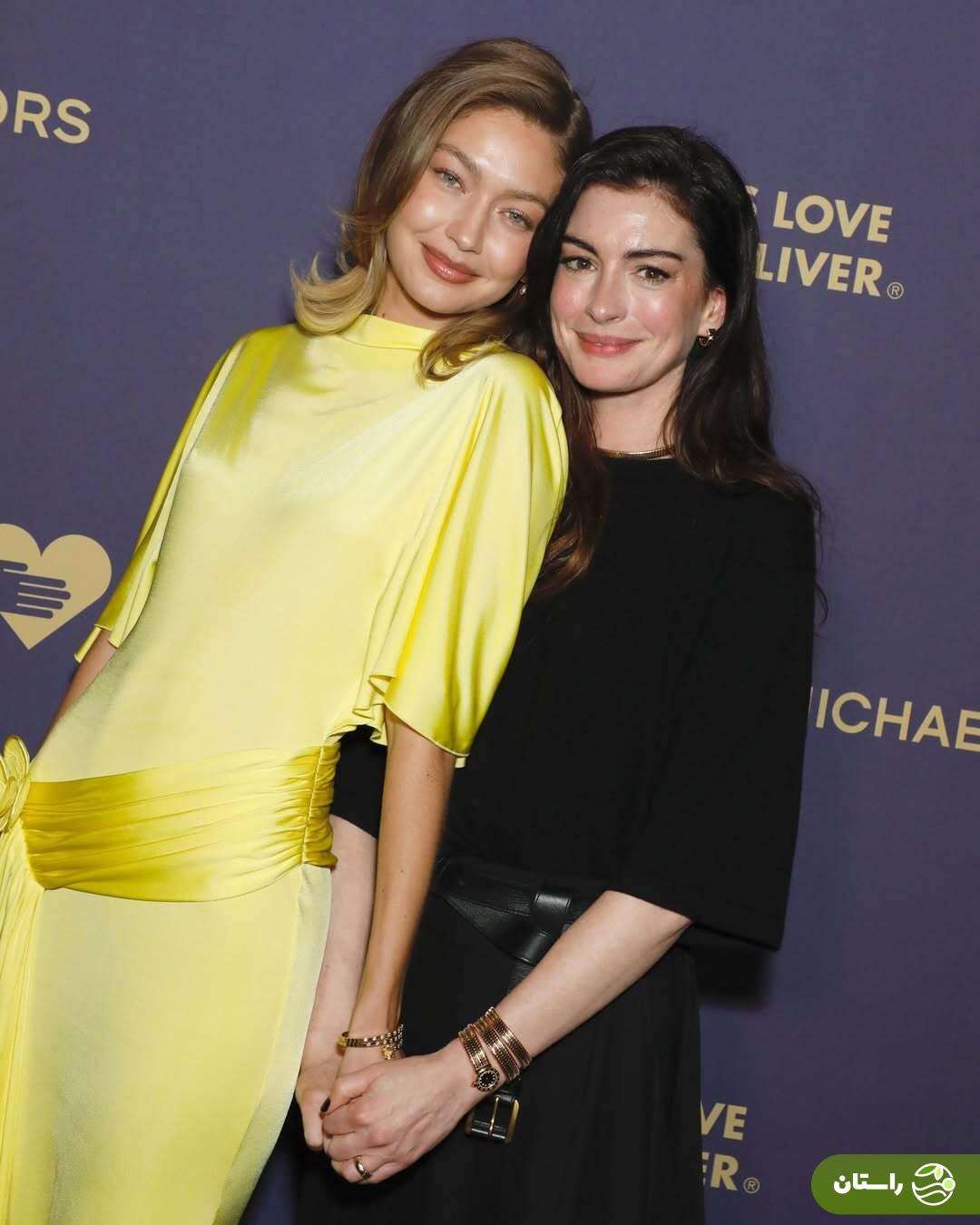 عکس‌های صمیمانه جی جی حدید و آن هاتاوی در یک مراسم