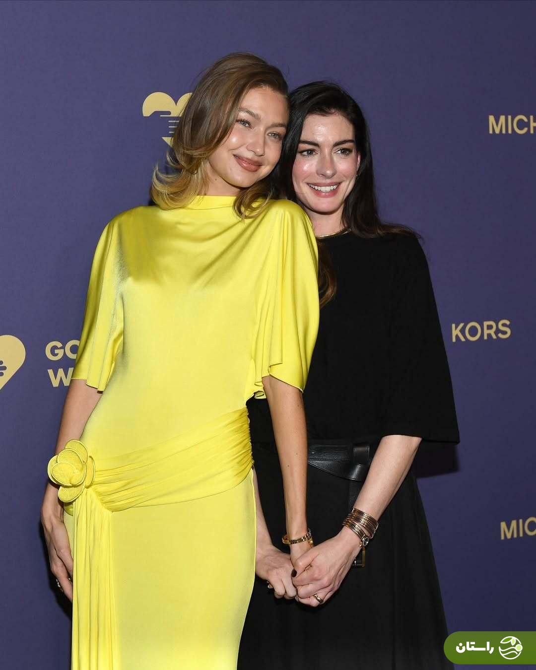 عکس‌های صمیمانه جی جی حدید و آن هاتاوی در یک مراسم