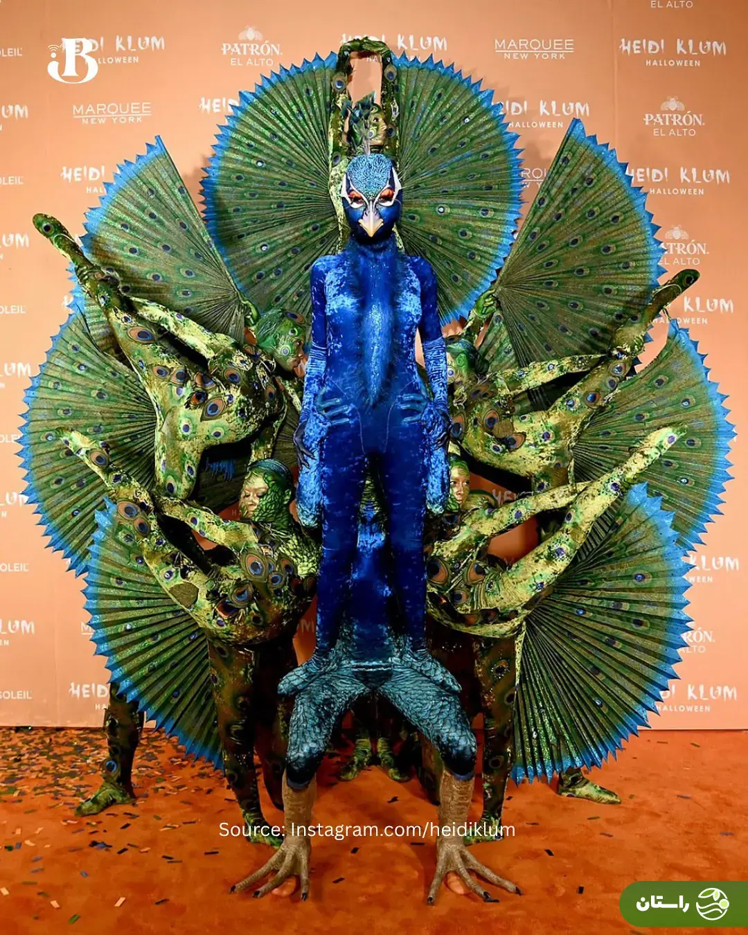 تصاویری از لباس‌ها و گریم عجیب و غریب سلبریتی‌ها در مهمانی هالووین هایدی کلوم