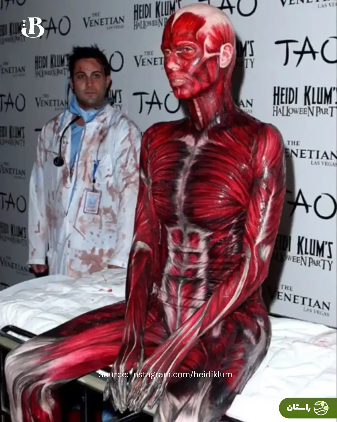 تصاویری از لباس‌ها و گریم عجیب و غریب سلبریتی‌ها در مهمانی هالووین هایدی کلوم