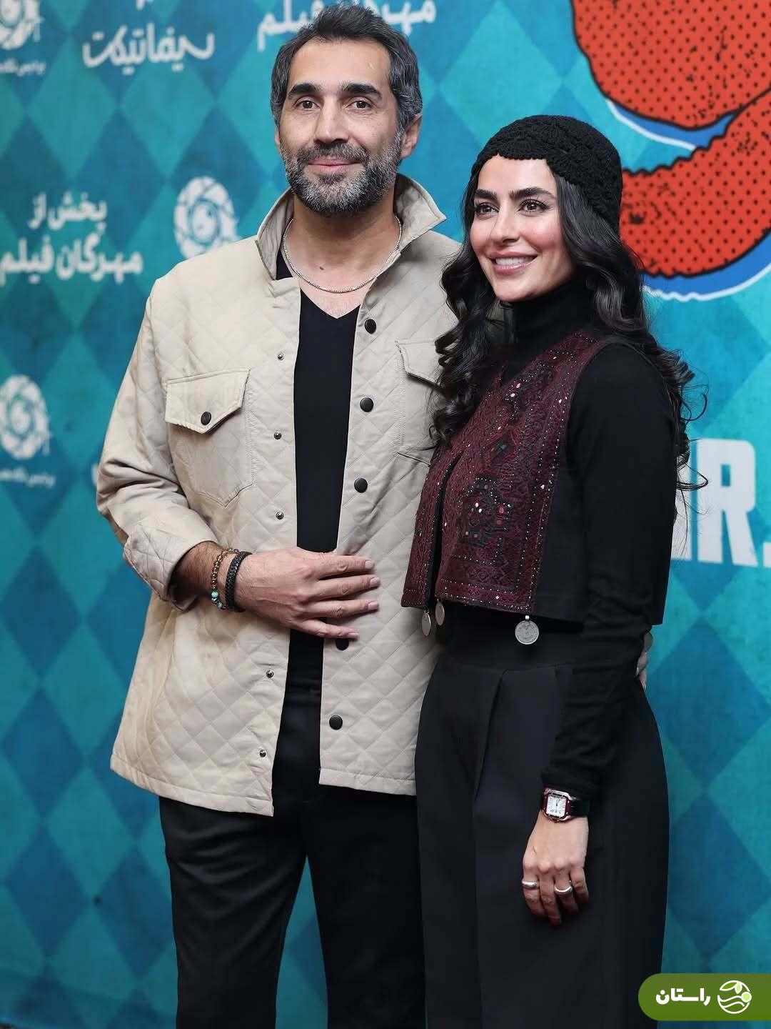 (عکس) سمانه پاکدل با «جلیقه سنتی» در کنار هادی کاظمی و امین حیایی در اکران «آقای زالو»