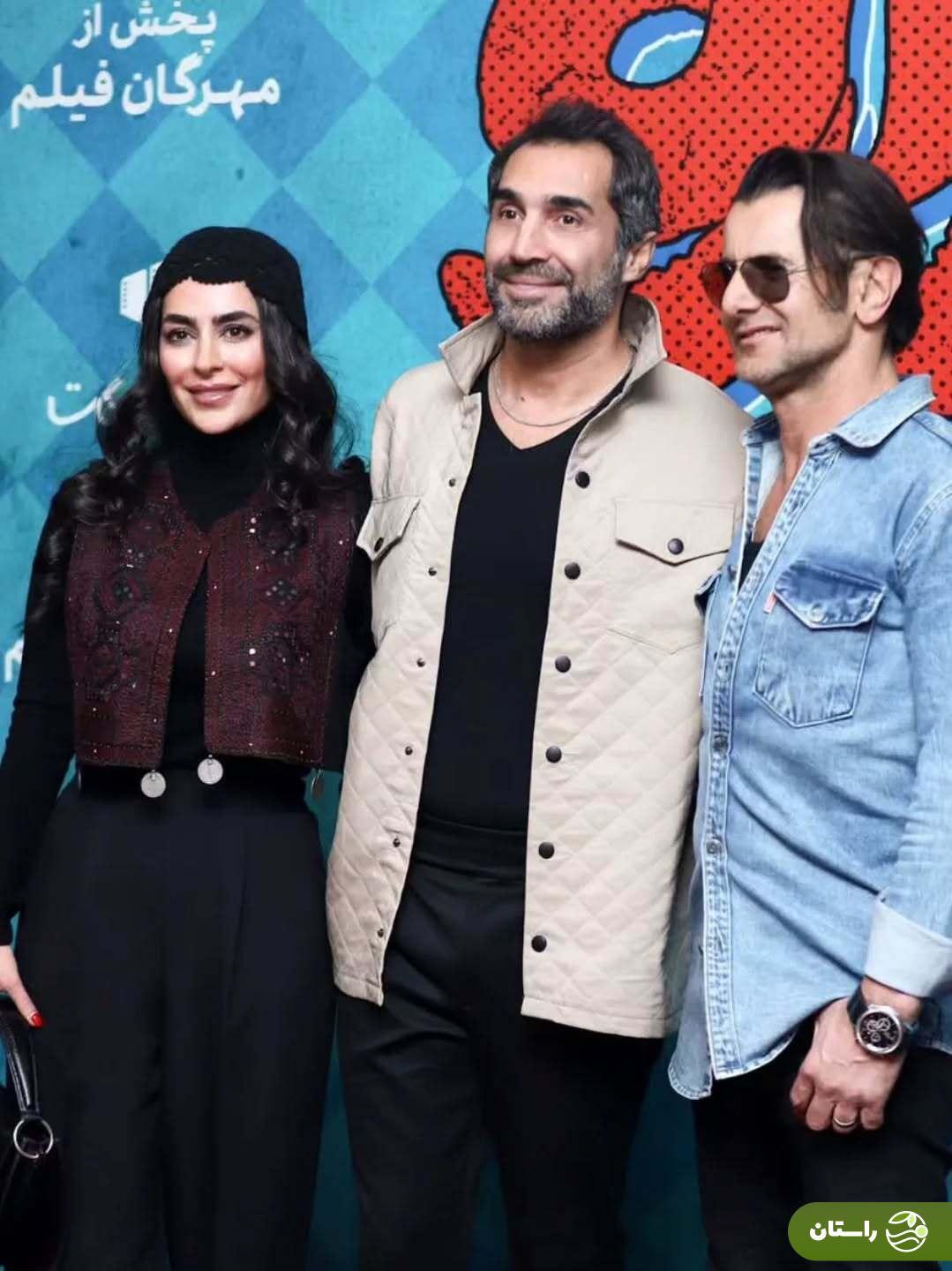 (عکس) سمانه پاکدل با «جلیقه سنتی» در کنار هادی کاظمی و امین حیایی در اکران «آقای زالو»