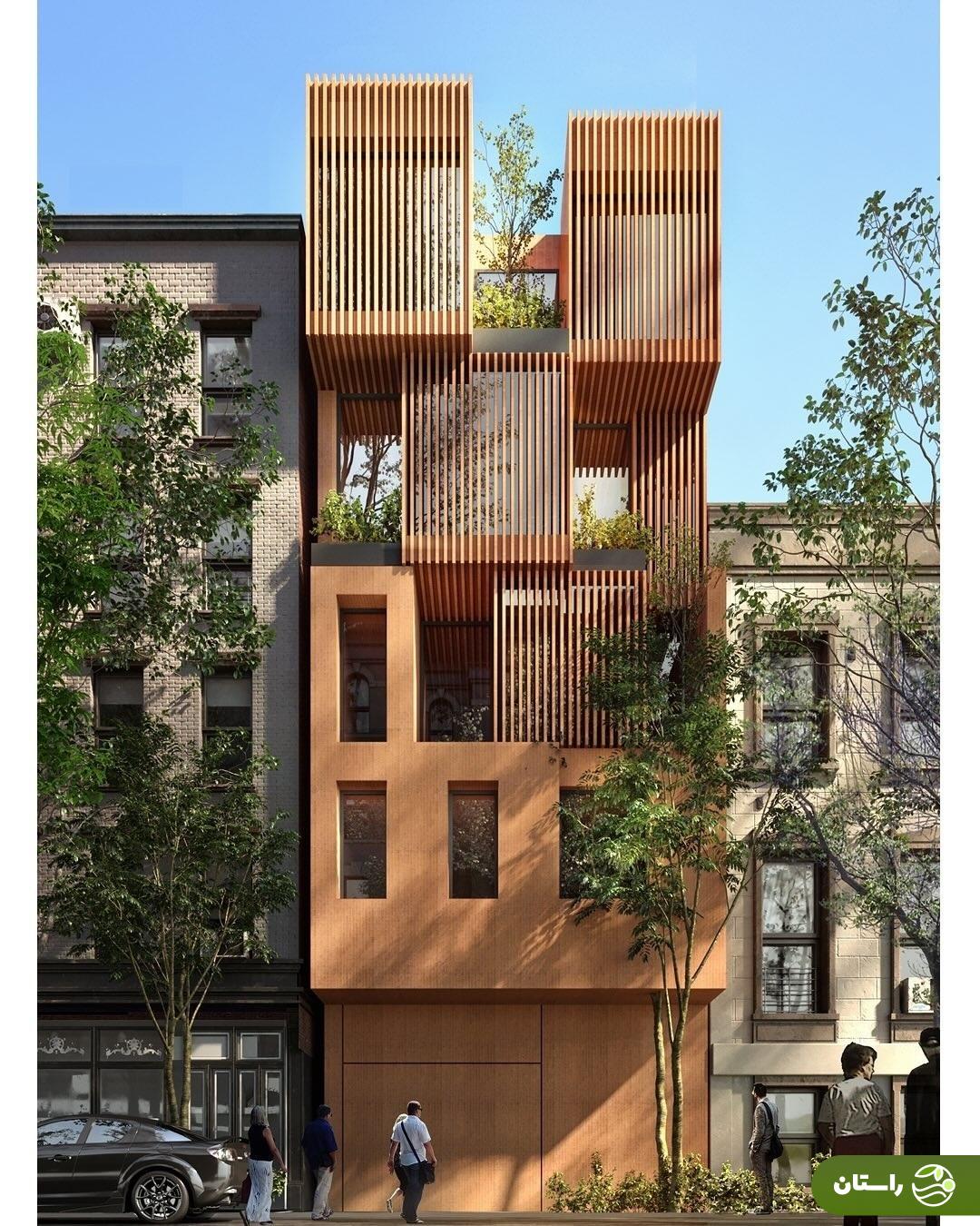 (عکس) معماری متفاوت نمای آپارتمان یوسف آباد
