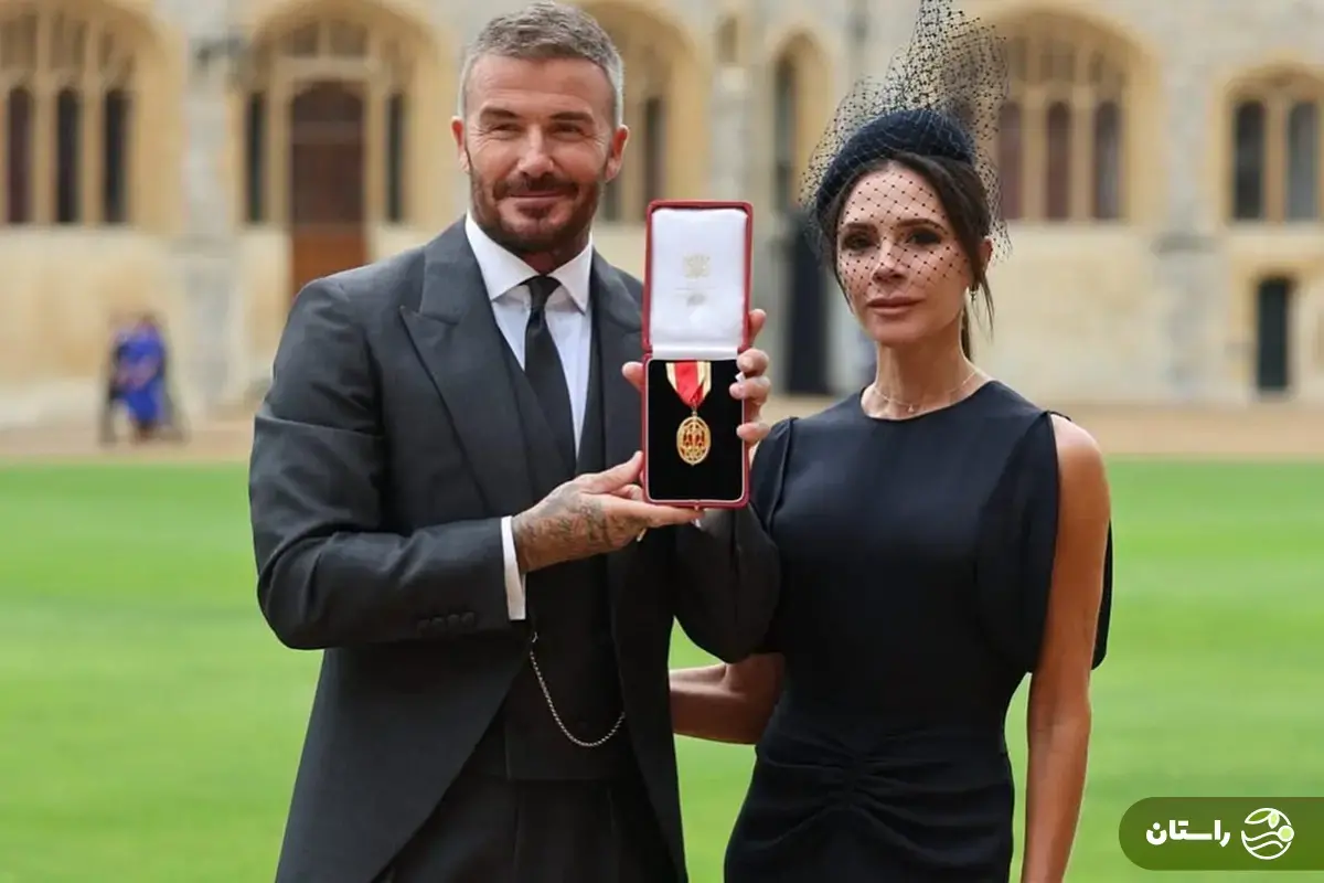 (تصاویر) شاه چارلز به دیوید بکهام نشان شوالیه داد