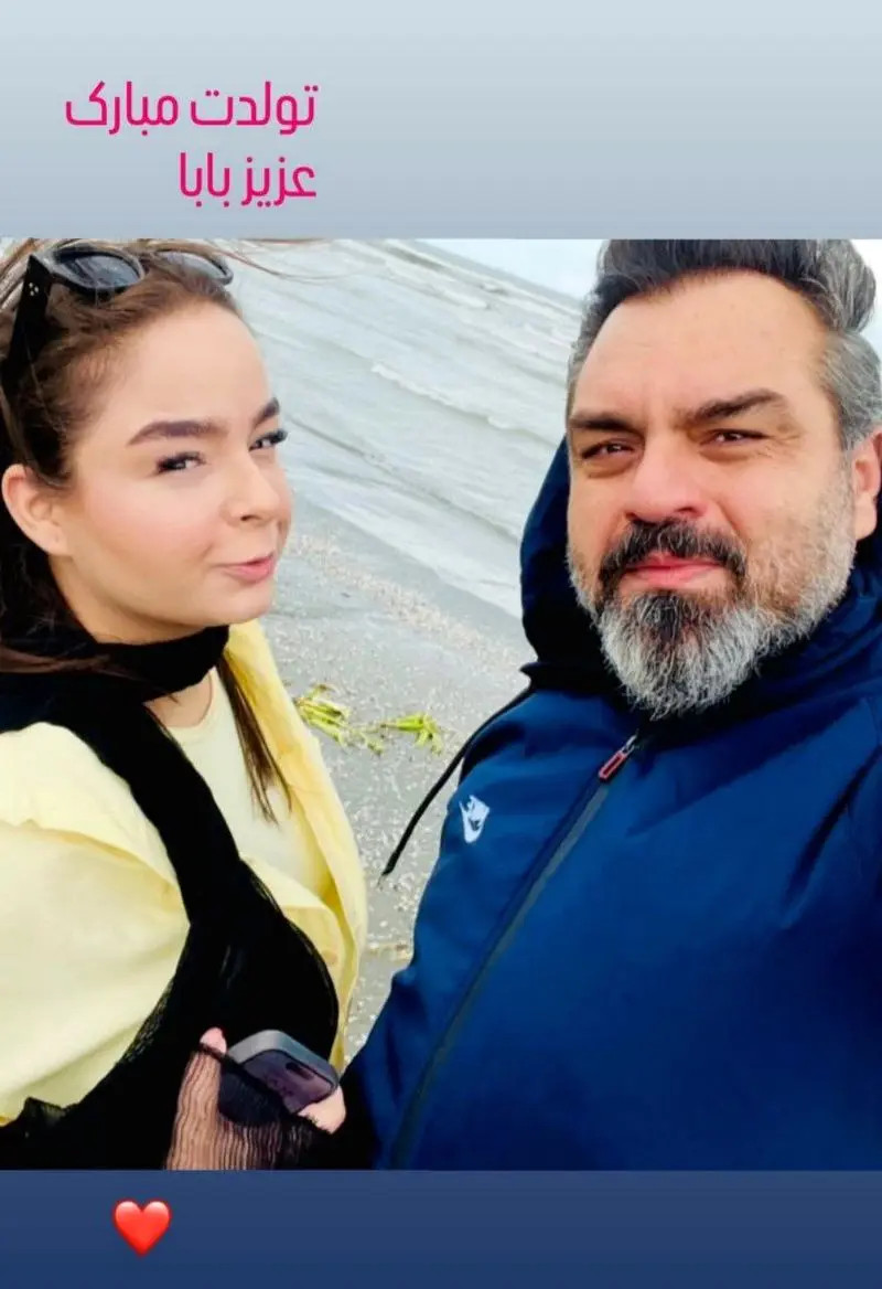 (عکس) تبریک تولد شهرام قائدی به دخترش