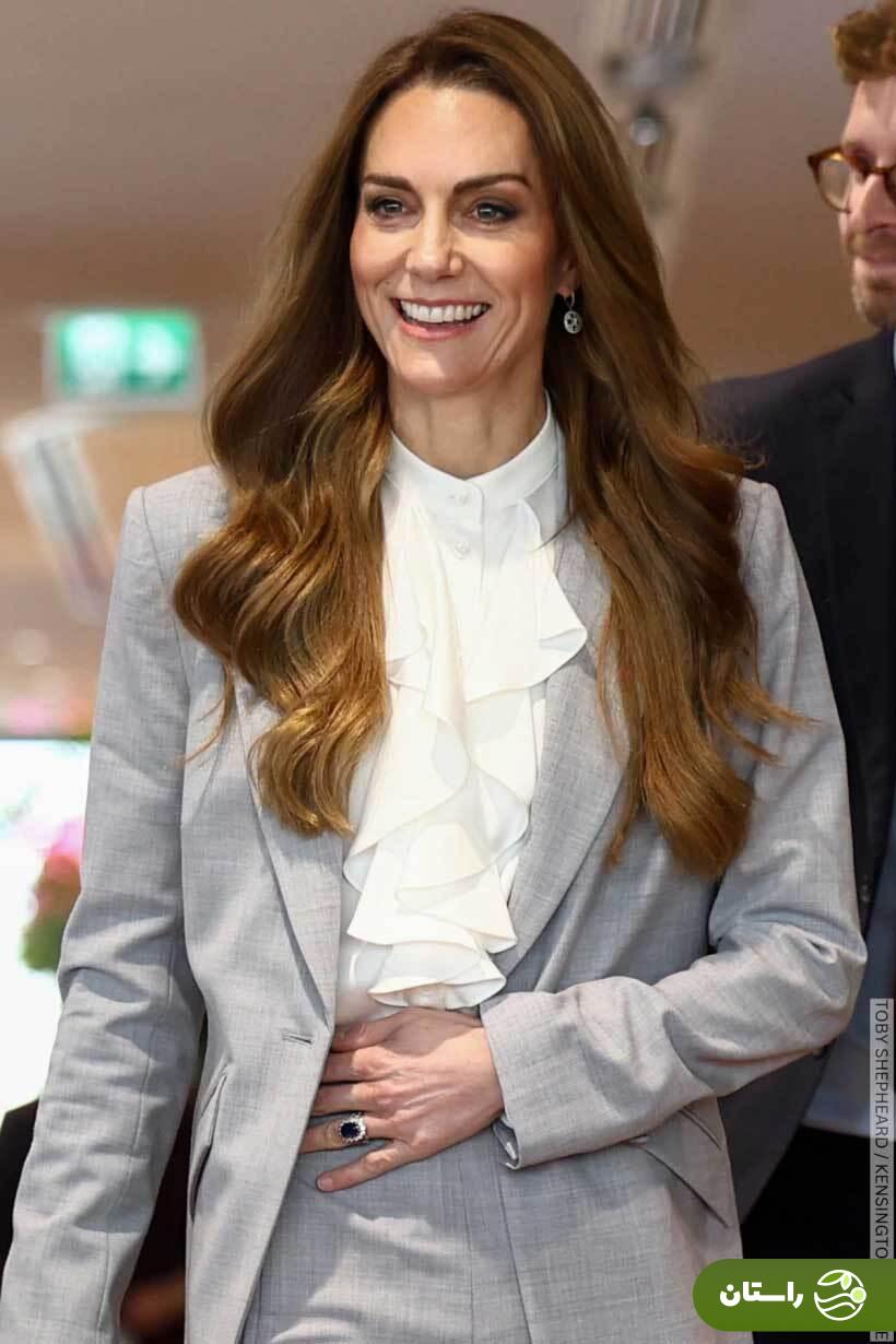 (تصاویر)‌ کیت میدلتون با کت و شلوار خاکستری خاصش باز هم دل همه را برد