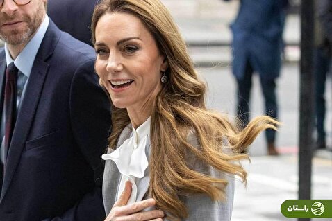 (تصاویر)‌ کیت میدلتون با کت و شلوار خاکستری خاصش باز هم دل همه را برد