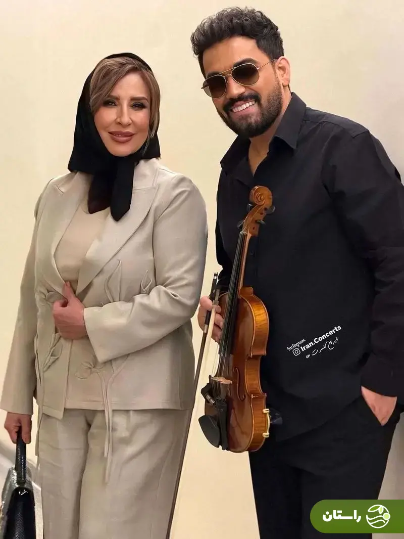 (تصاویر)  استایل مرجانه گلچین در کنسرت احسان نیزن