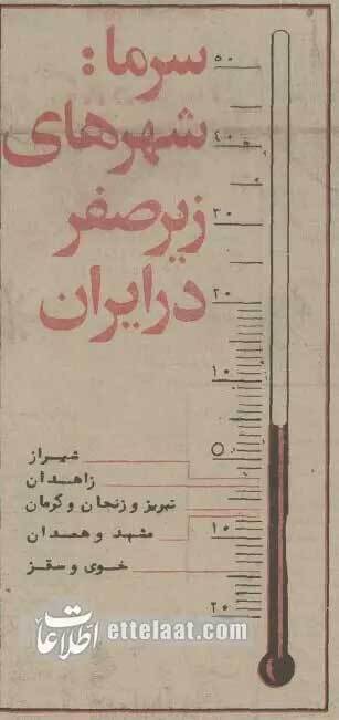 خاطرات یخبندان ایران در آذر ۱۳۵۴