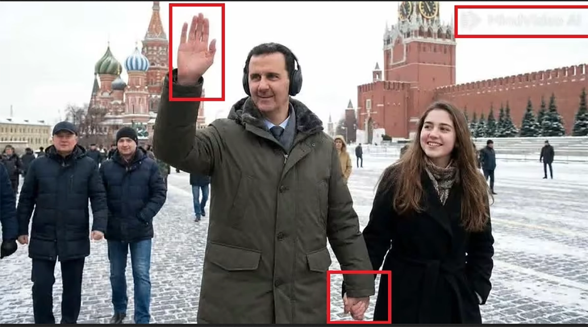 عکسی از بشار اسد و یک دختر جوان در میدان سرخ مسکو جنجال به پا کرد