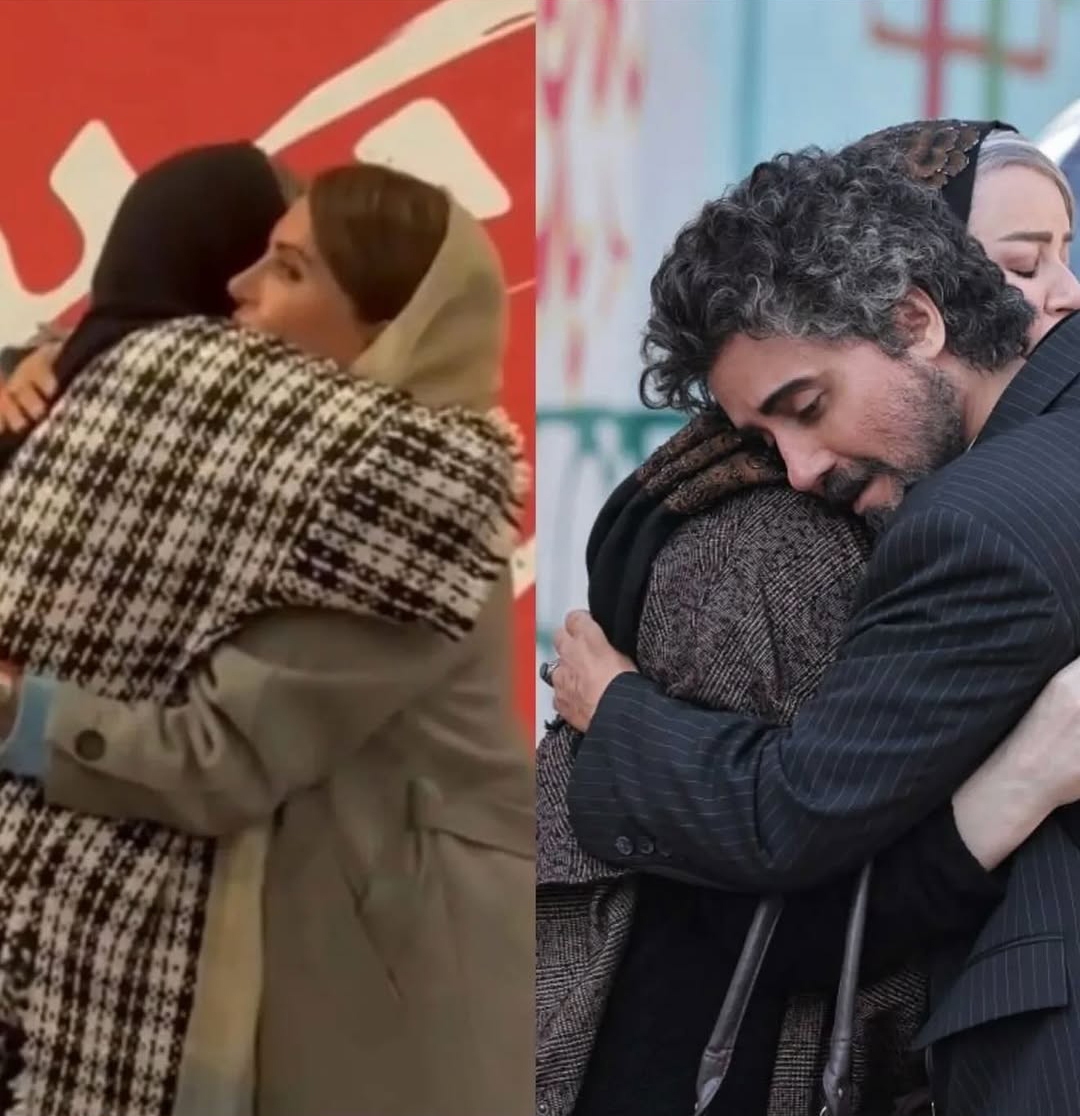 (تصاویر) ماچ و بوسه الناز شاکردوست و نعیمه نظام دوست در اکران یک فیلم