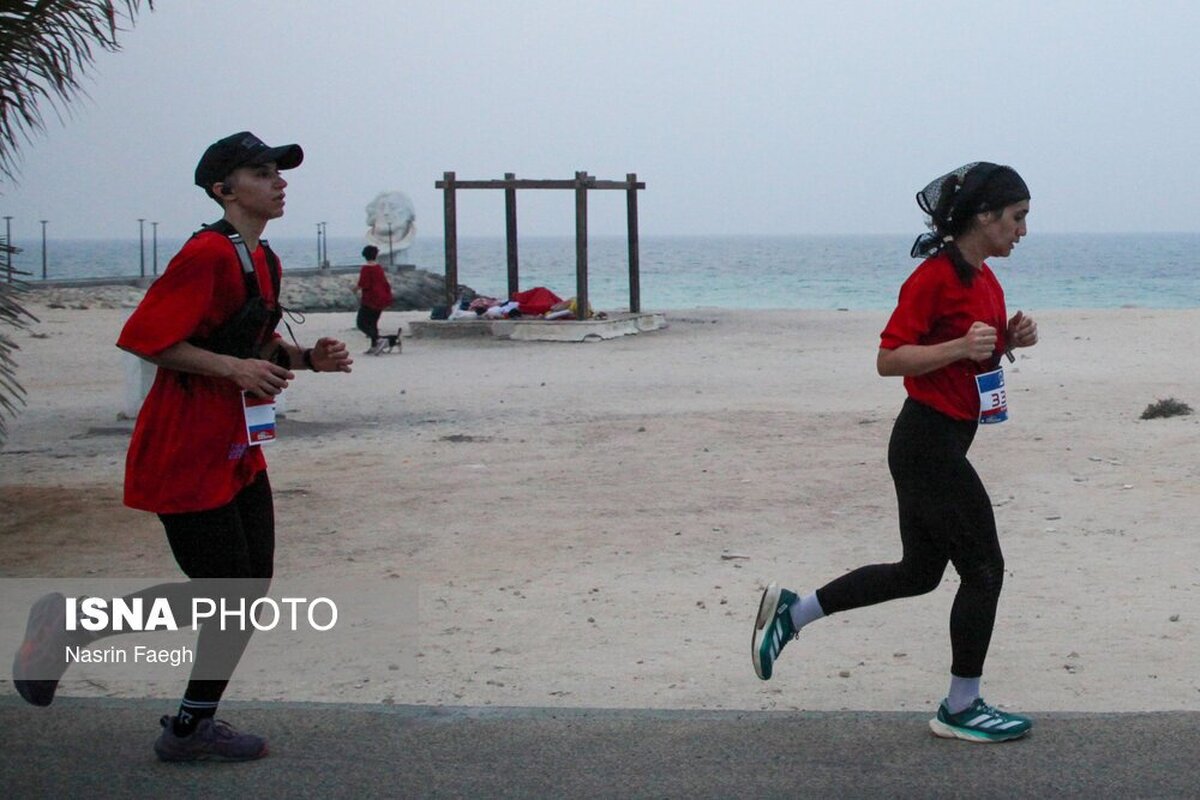 تصاویری از مسابقه جنجالی دوی ماراتن زنان و مردان در کیش